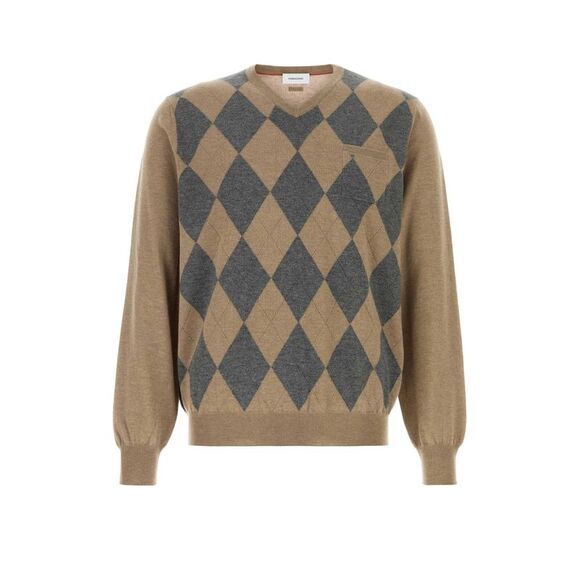Salvatore Ferragamo Men Cappuccino Wool Sweater